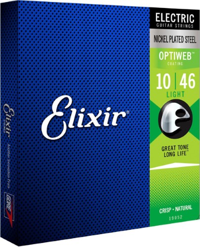 Elixir Strings 19052 Optiweb Electric Guitar Strings - .010-.046 Light