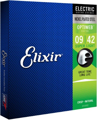 [19002] Elixir Strings 19002 Optiweb Electric Guitar Strings - .009-.042 Super Light